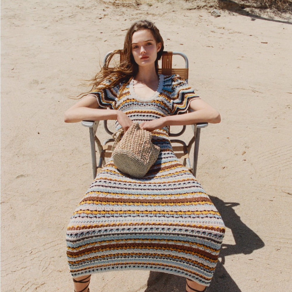 Zara knit striped maxi dress, size medium, NWT